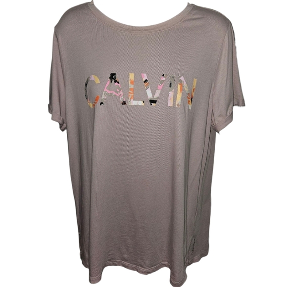 Calvin Klein Logo Soft Crew Neck Rolled Short Sleeve Tee - Picture 1 of 3